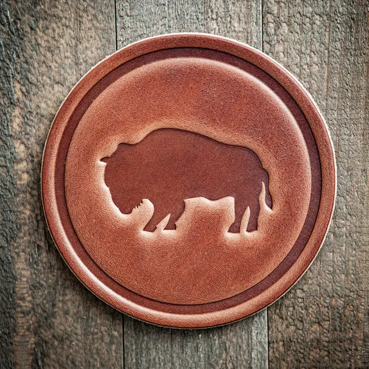 Buffalo/Bison Leather Coaster
