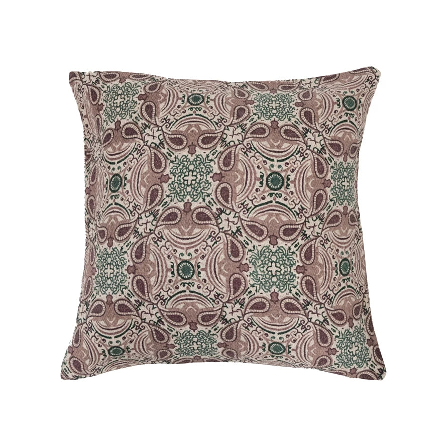 24" Recycled Cotton Blend Printed Pillow