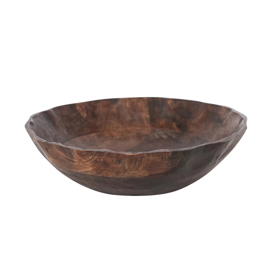 Mango Wood Bowl Walnut Color