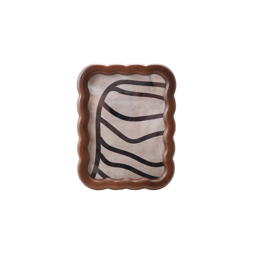 Rubberwood Scalloped Photo Frame