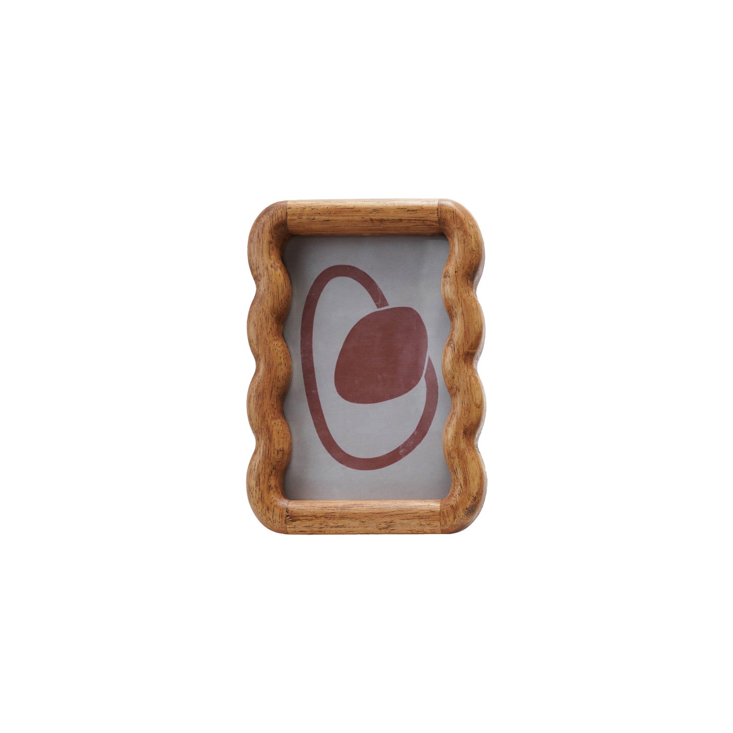 Rubberwood Scalloped Photo Frame, Natural (Holds 4" x 6" Photo)