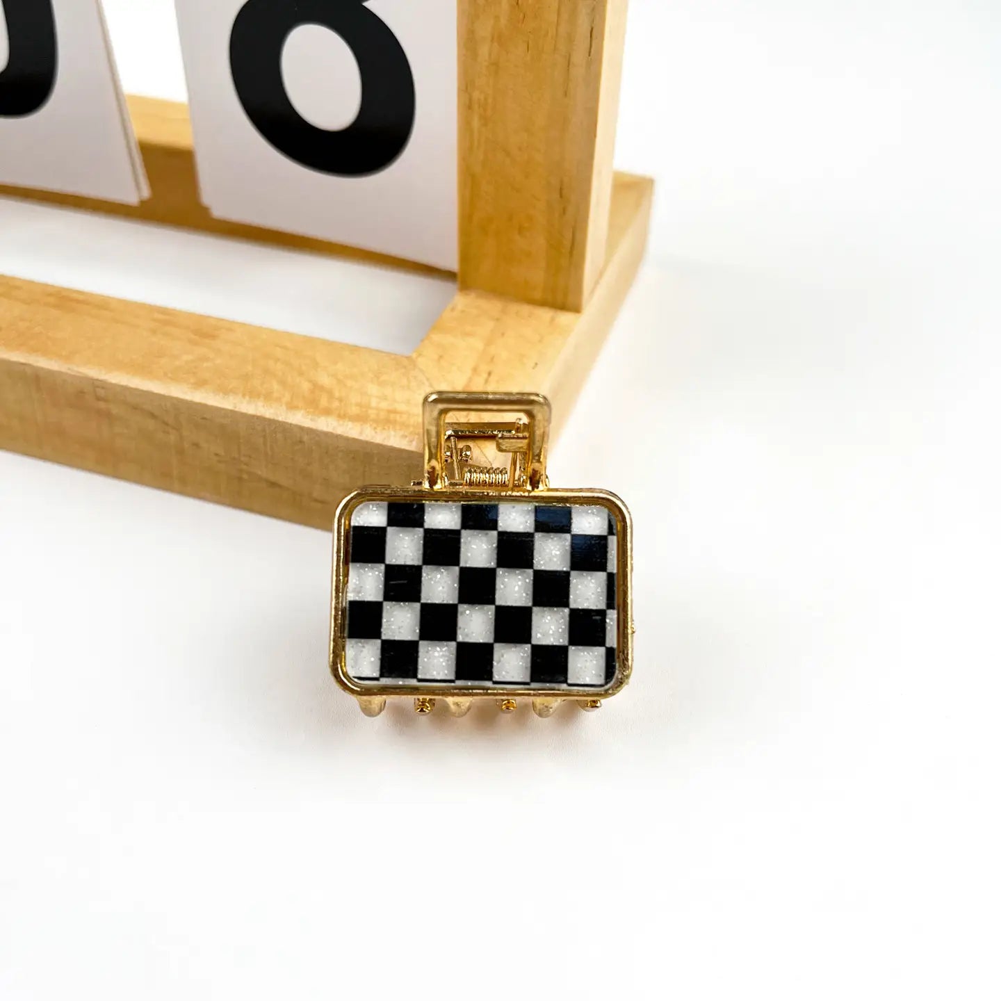 Checkerboard Square Hair Clip