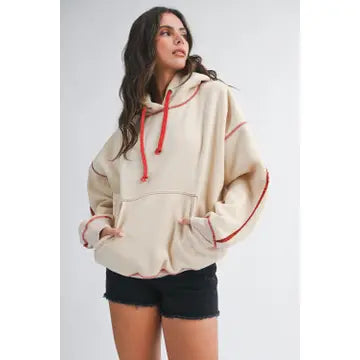 Contrast Stitch Oversized Hoodie