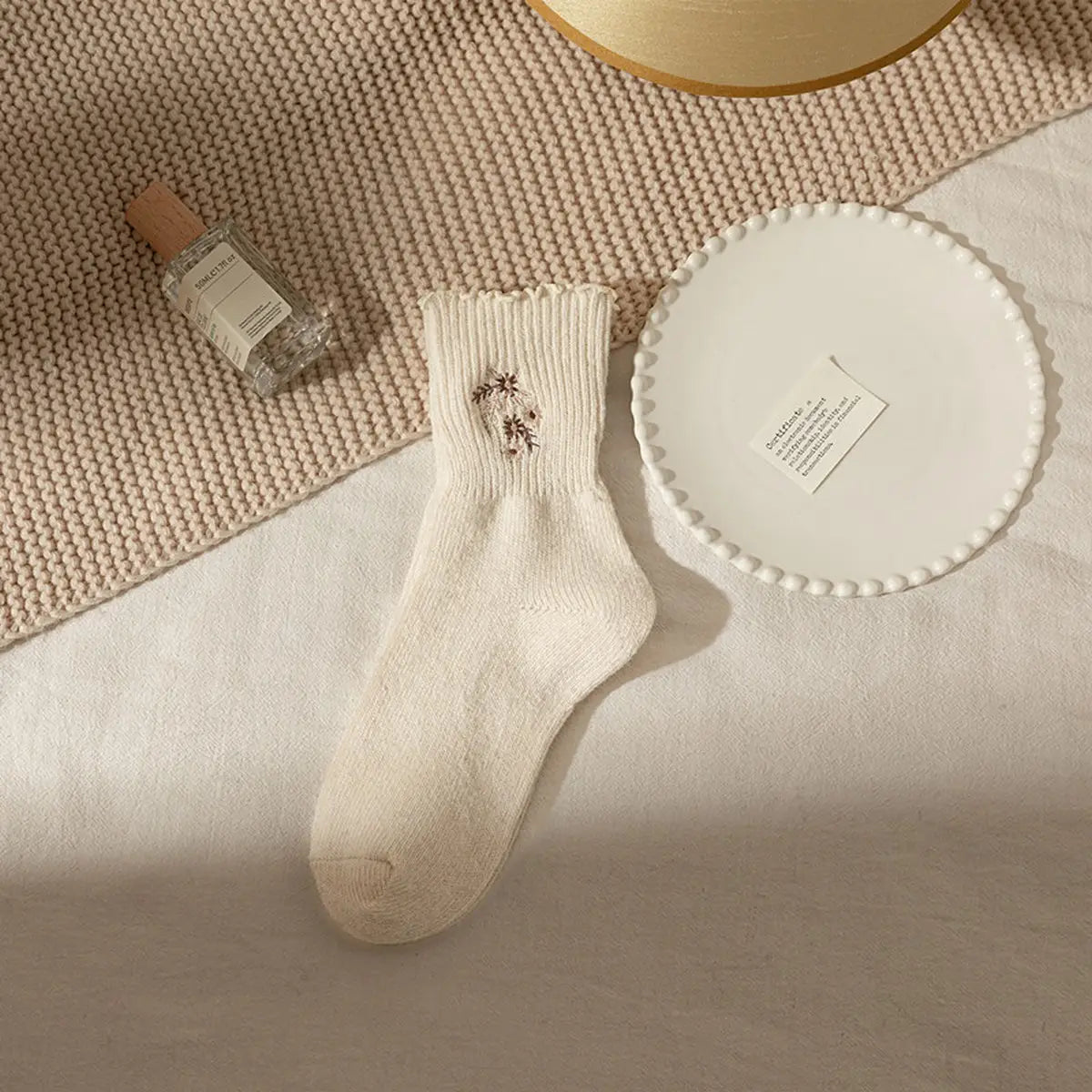 Flower Embroidery Socks