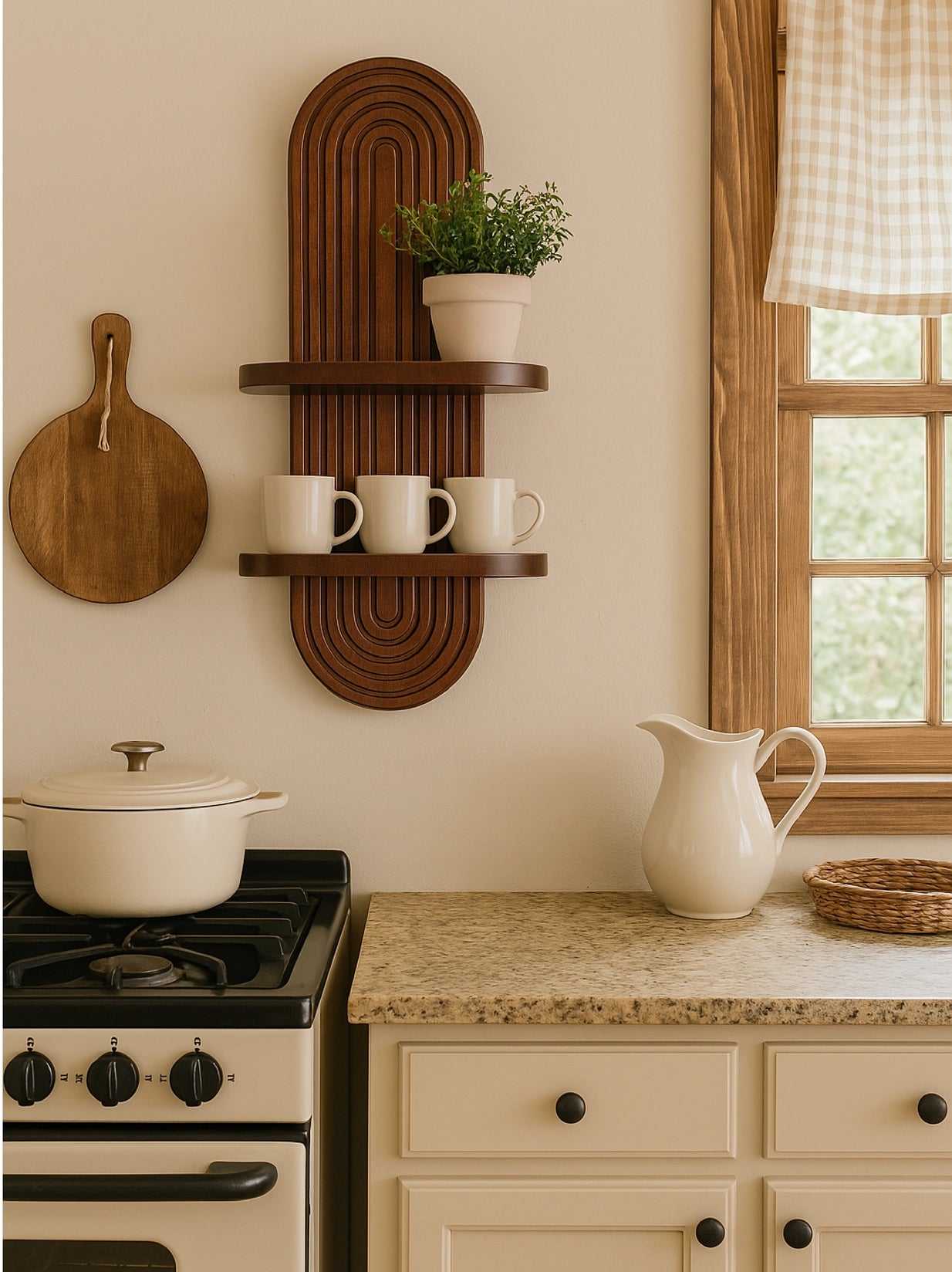 Arched Wood Wall Shelf