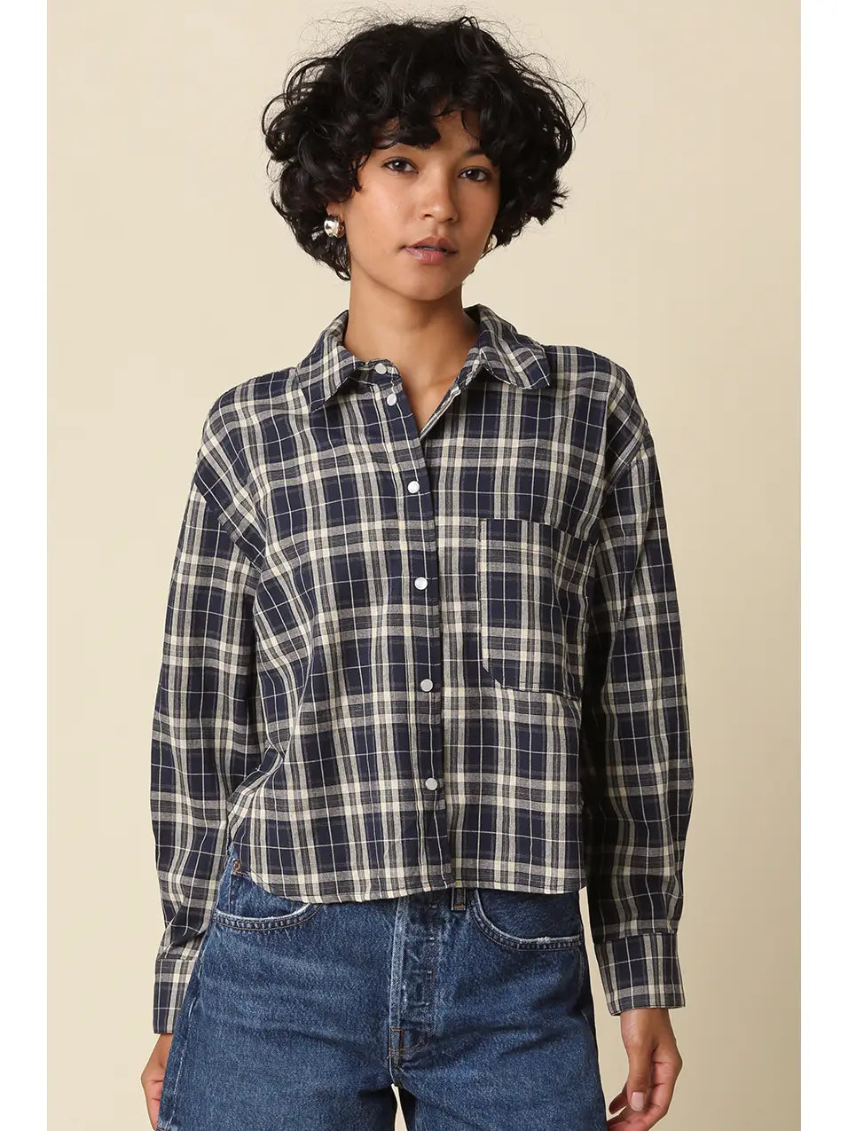 Ana Plaid Cropped Shirt