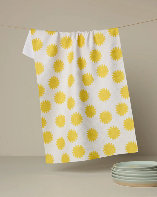 Sunny Side Geometry Tea Towel