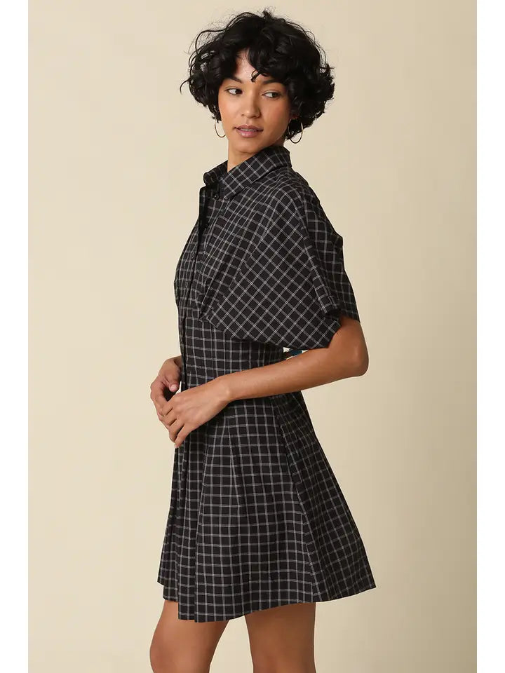 Ivy Plaid Flare Mini Dress
