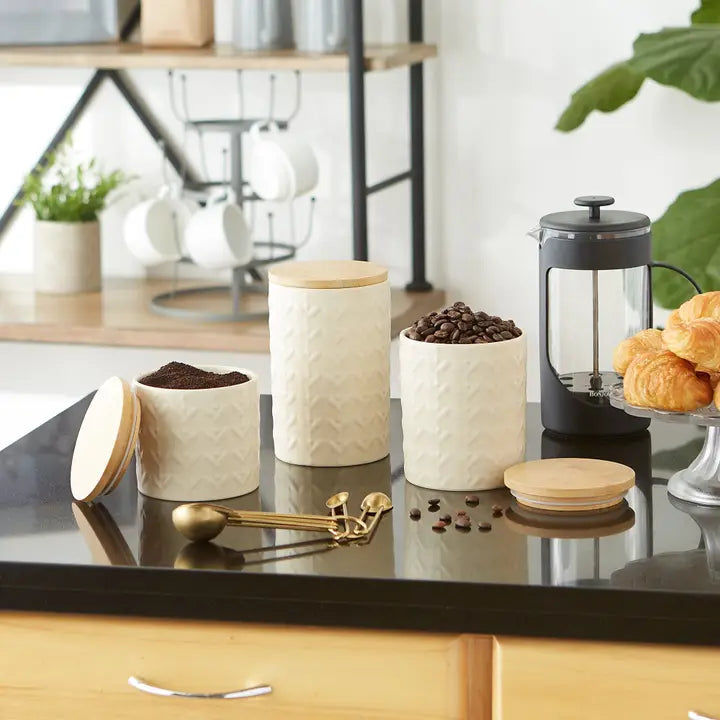 Retro Vine Texture Ceramic Canister Set