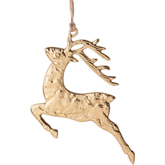 Cast Metal Gold Deer Ornament