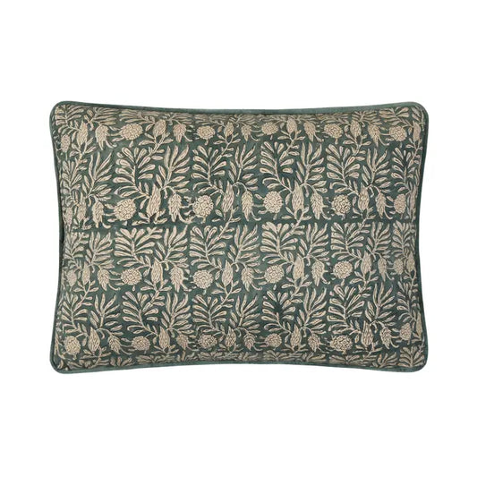 Block Print Leaf Pillow