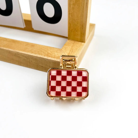 Checkerboard Square Hair Clip
