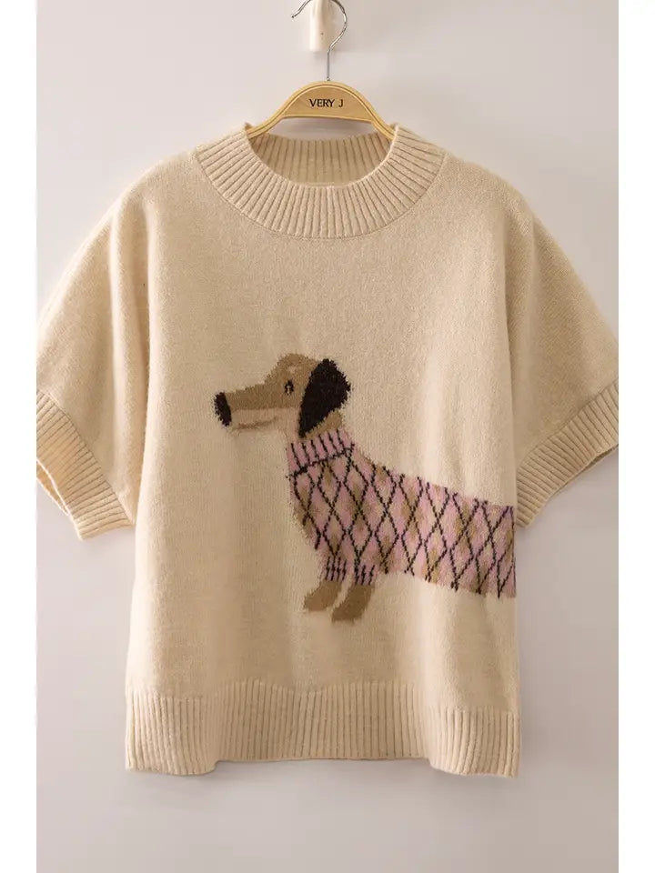 Dog Short Sleeve Sweater