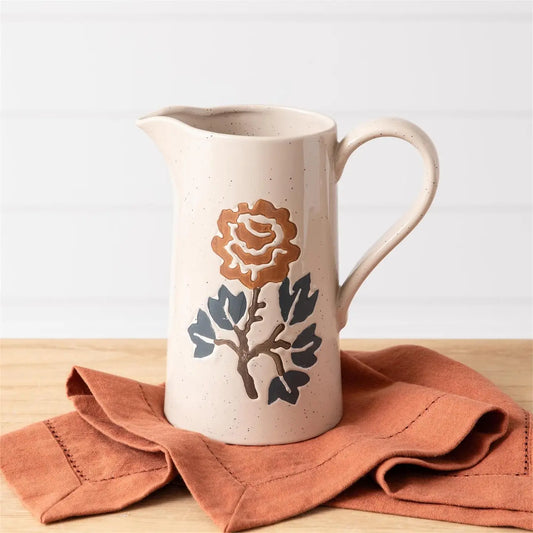 Blue Floral Motif Pitcher