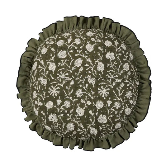 Block Print Round Pillow