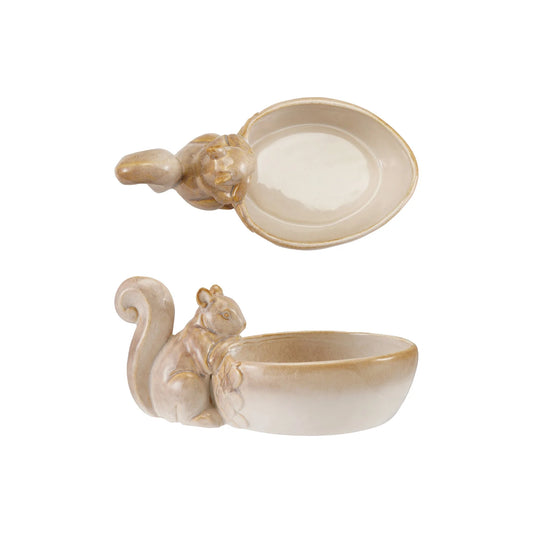 Stoneware Bowl with Squirrel