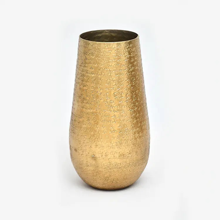 11" Gold Hammered Vase