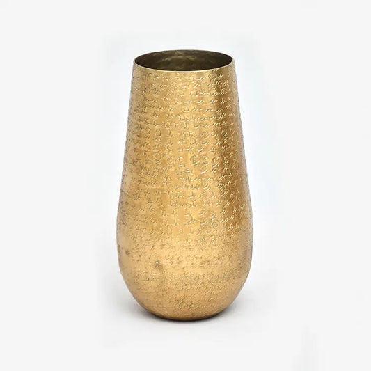 11" Gold Hammered Vase