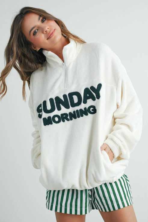 Sunday Morning Half Zip Sweatshirt