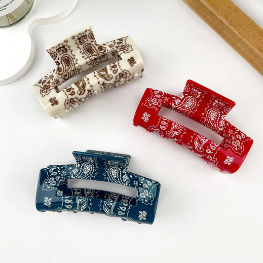Bandana Print Hair Claw