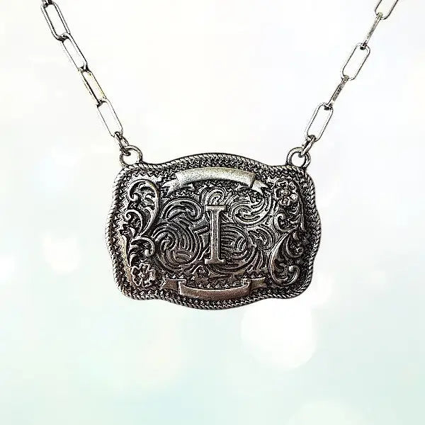 Buckle Initial Necklace