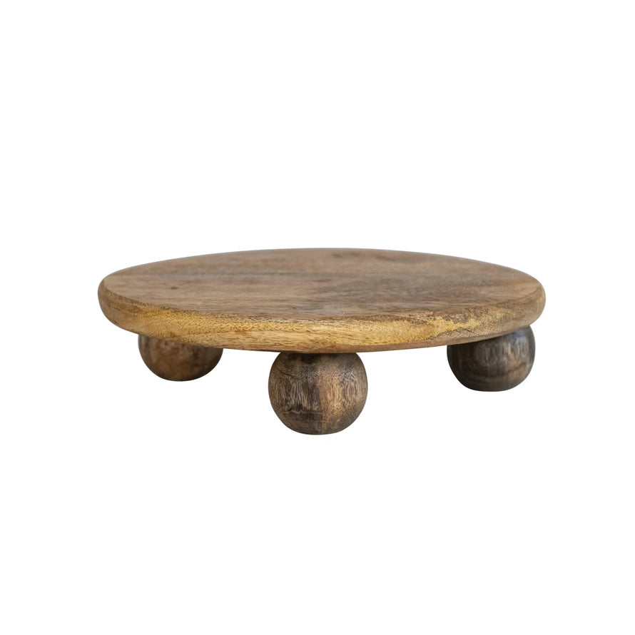 Round Mango Wood  Pedestal