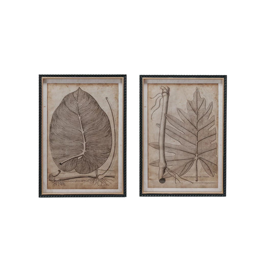 Wood Framed Glass Wall Decor