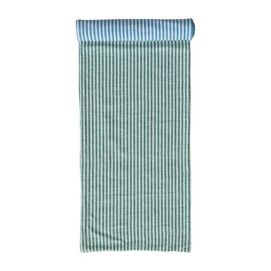 Woven Cotton Two-Sided Striped Table Runner