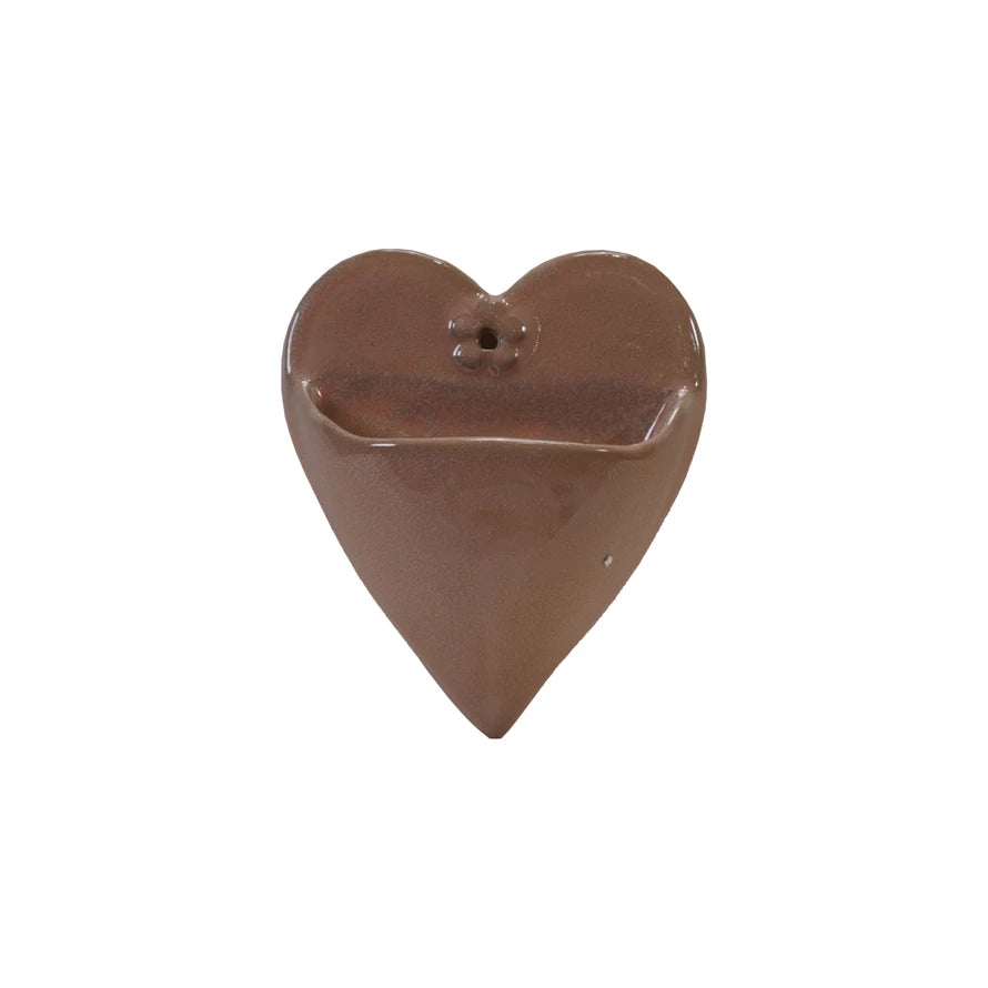 Stoneware Heart Shaped Wall Planter