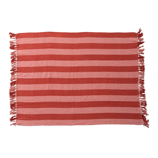Cotton Throw with Stripes