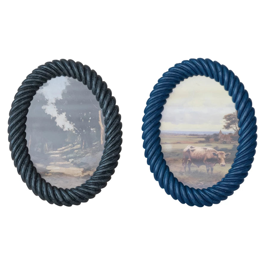 Oval Resin Twisted Photo Frame