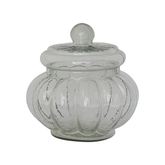 Ribbed Glass Jar with Lid