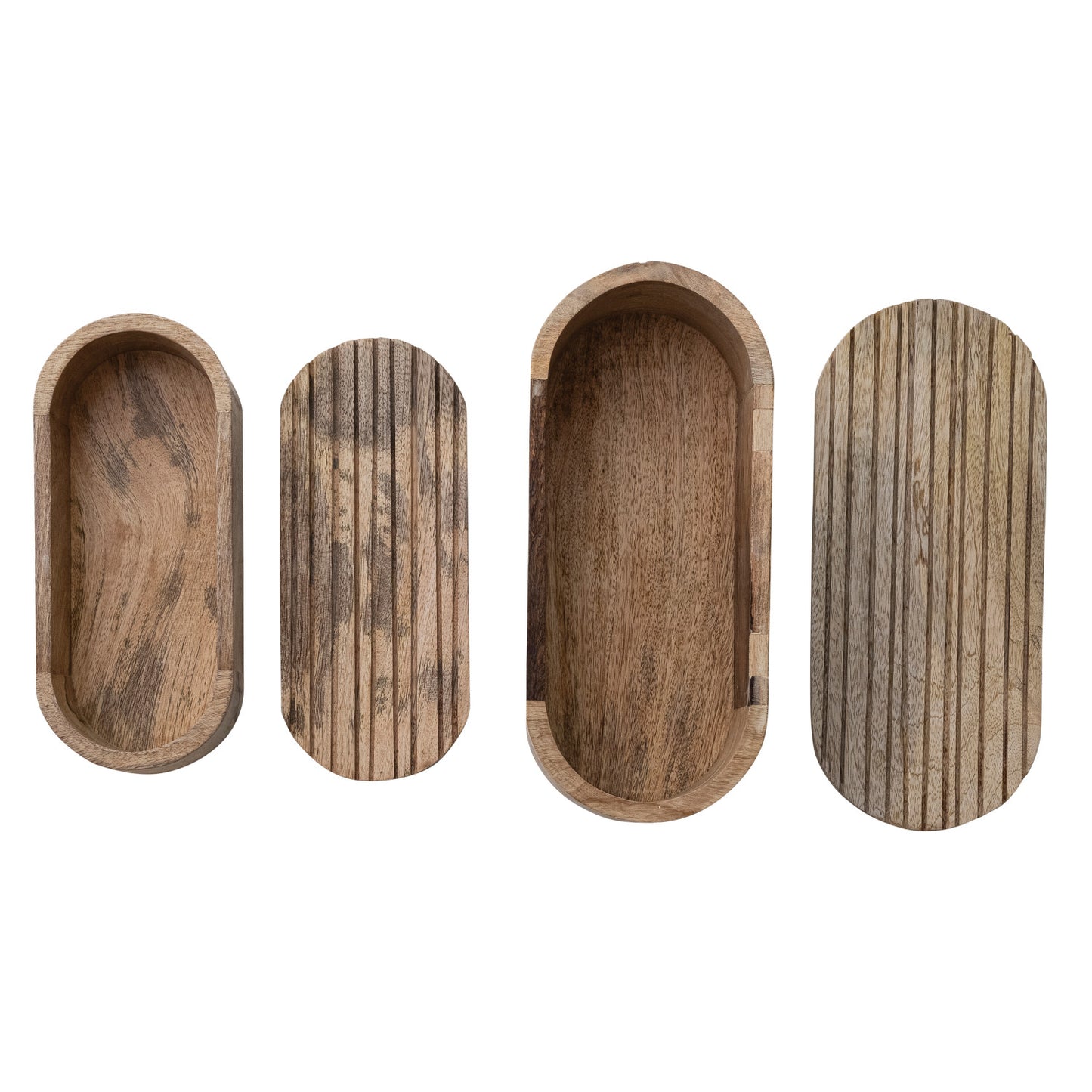 Hand-Carved Mango Wood Boxes with Lids