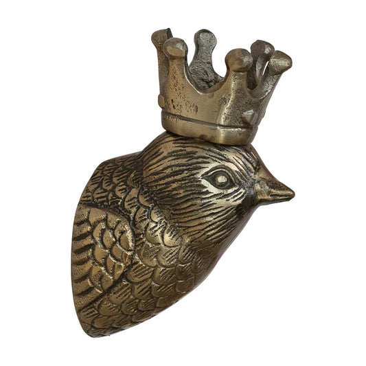 Cast Aluminum Bird Head with Crown