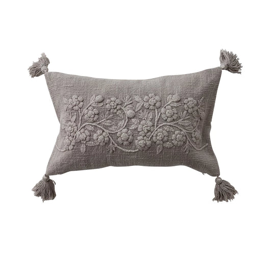 Stonewashed Cotton Slub Lumbar Pillow