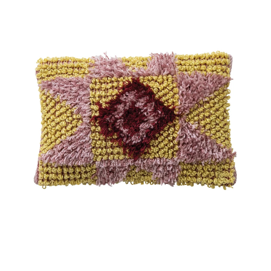 Fabric Tufted Indoor/Outdoor Lumbar Pillow