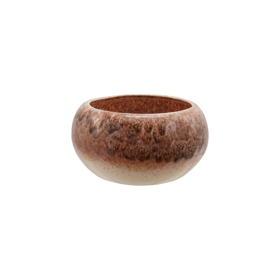 Decorative Stoneware Planter/Bowl, Berry & Cream Color