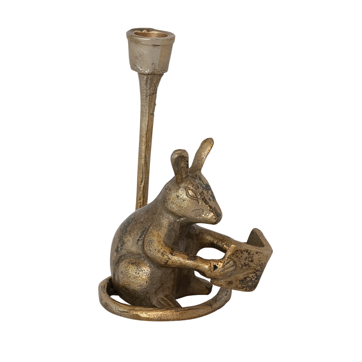Cast Aluminum Mouse Shaped Taper Holder