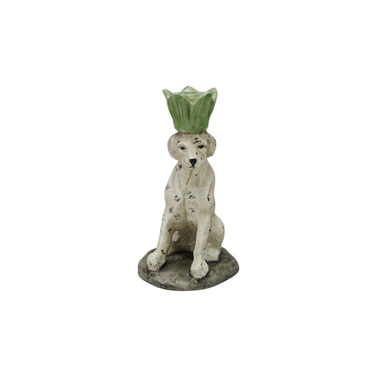 Painted Cast Iron Dog Shaped Taper Holder