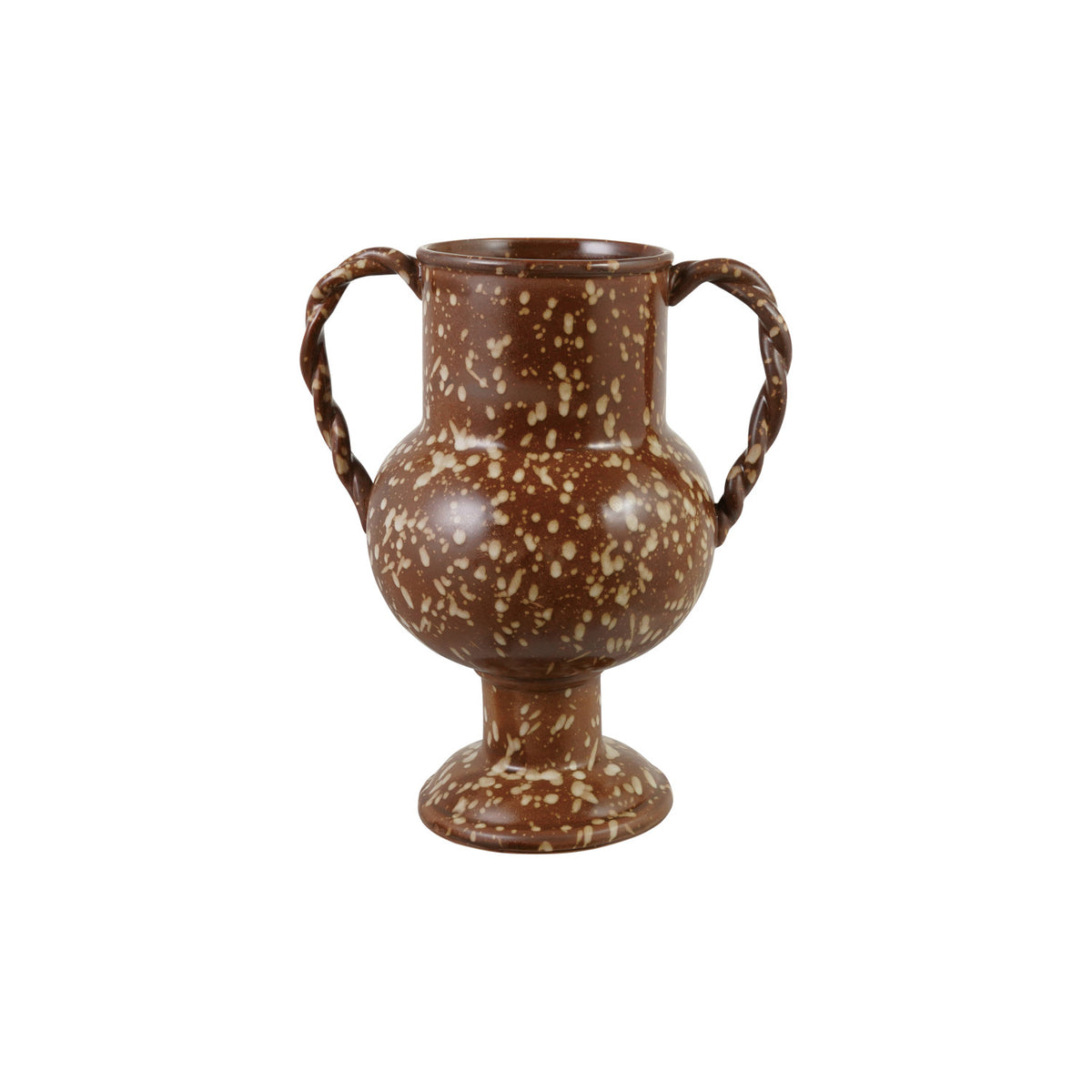 Stoneware Urn with Twisted Handles