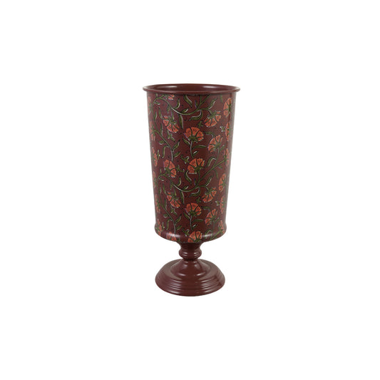 Floral Metal Footed Vase