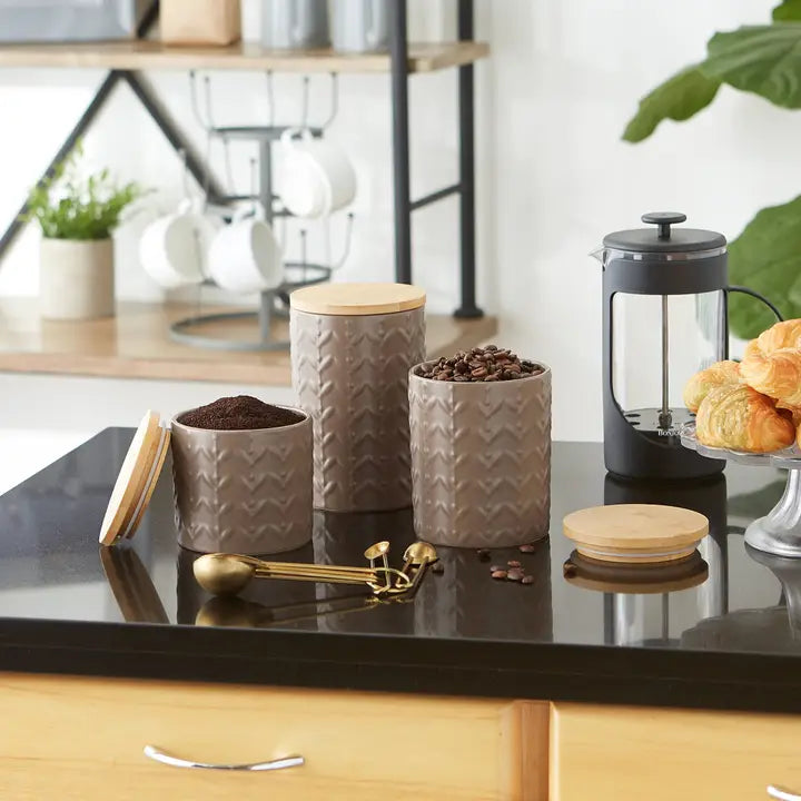 Retro Vine Texture Ceramic Canister Set