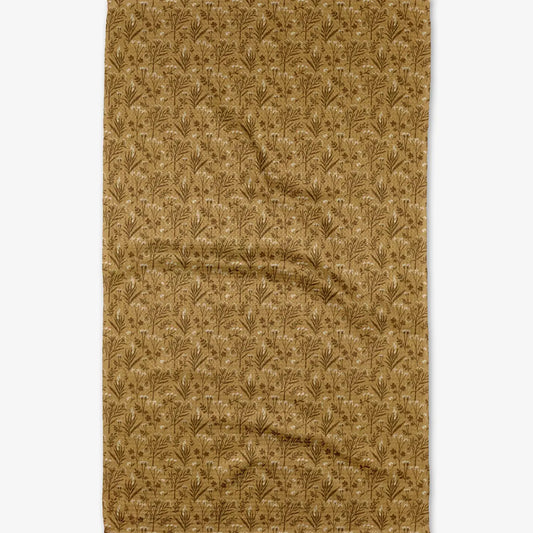Golden Fall Flowers Tea Towel