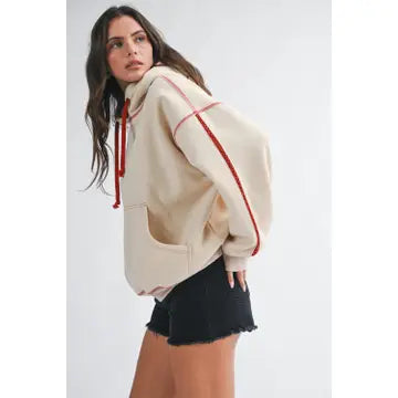 Contrast Stitch Oversized Hoodie