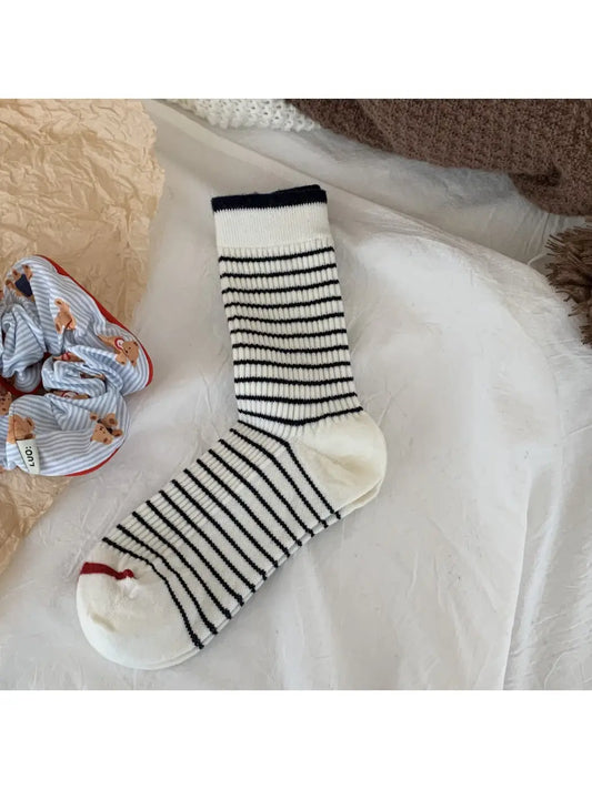 Cozy Stripe Crew Socks