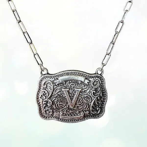 Buckle Initial Necklace