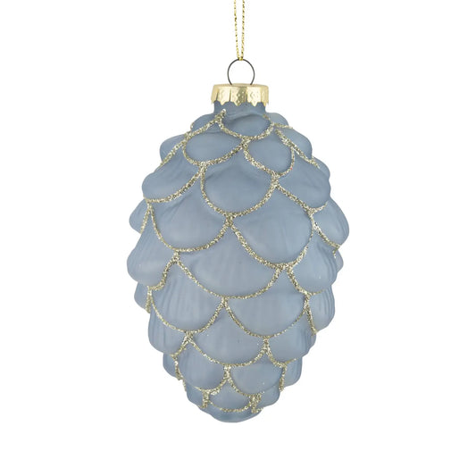 Blue Translucent Pinecone Ornament
