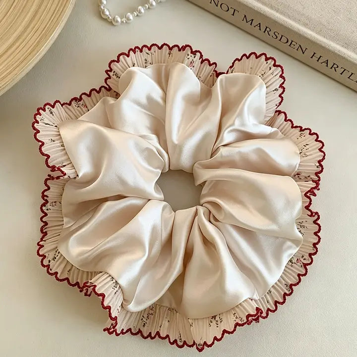 Ruffled Lace Oversized Scrunchie