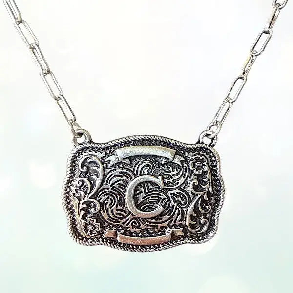 Buckle Initial Necklace