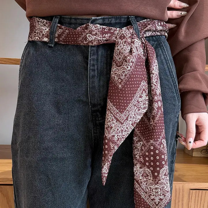 Burgundy Bandana Scarf/Belt